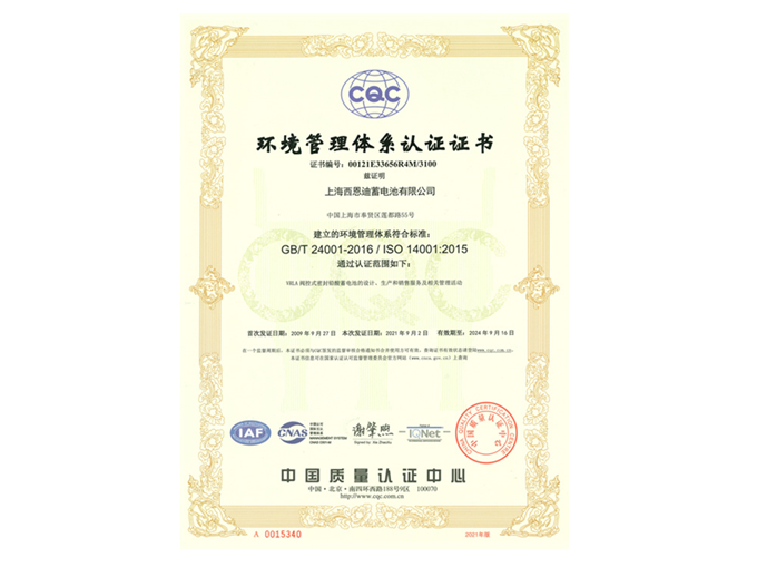 ISO4001环境管理体系认证
